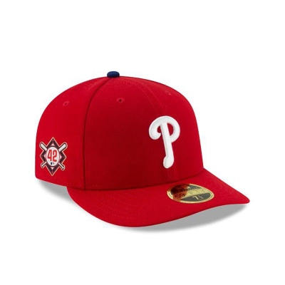 Red Philadelphia Phillies Hat - New Era MLB Jackie Robinson Day Low Profile 59FIFTY Fitted Caps USA1307948